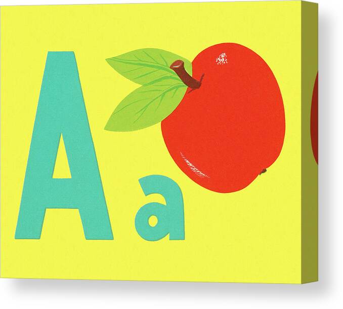 A Canvas Print featuring the drawing A as in Apple by CSA Images