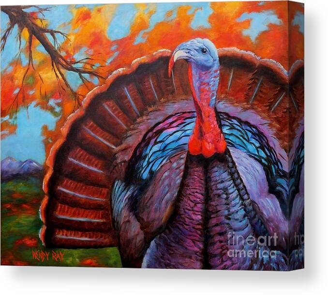Turkey Canvas Print featuring the painting A True Beauty by Wendy Ray