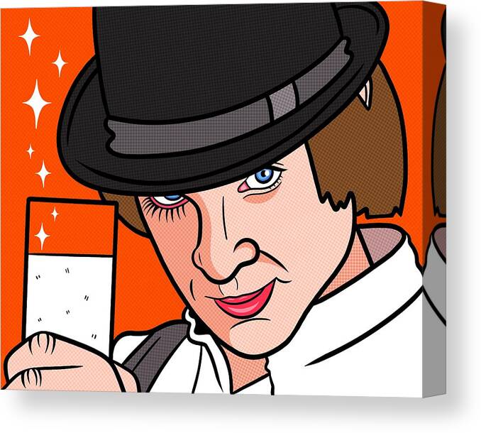 A Clockwork Orange Canvas Print featuring the digital art A Clockwork Orange by Nicole Wilson