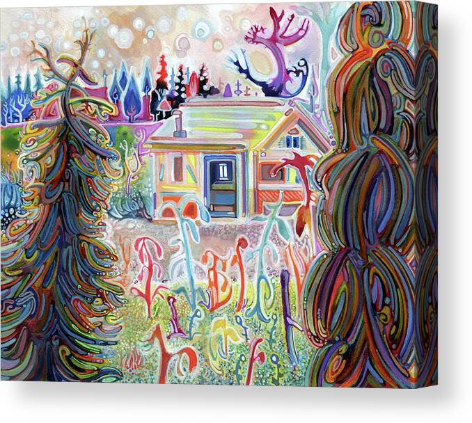 A Cottage In Langley Canvas Print featuring the painting A Cottage In Langley by Josh Byer