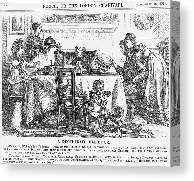 Breakfast Canvas Print featuring the drawing A Degenerate Daughter, 1870. Artist by Print Collector