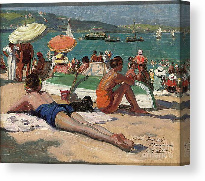 France Canvas Print featuring the painting A L'ami Bourgeois, St. Jean De Luz by Pedro Ribera