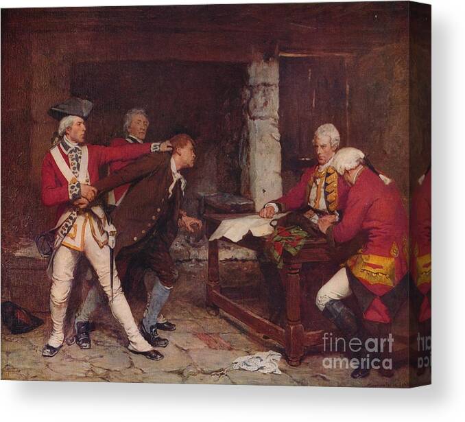 Oil Painting Canvas Print featuring the drawing A Spy In The Camp by Print Collector