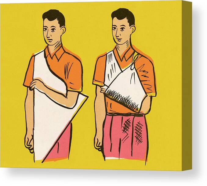 Accident Canvas Print featuring the drawing Arm Sling by CSA Images