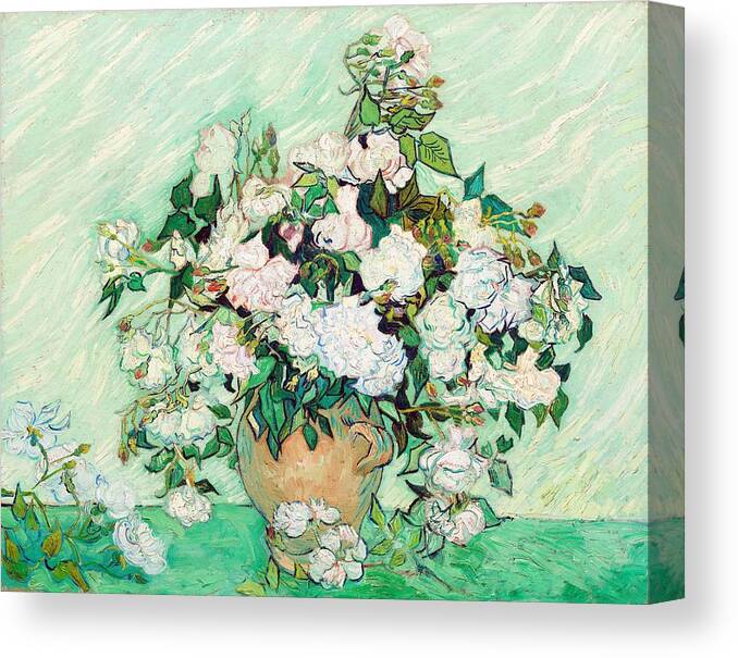 Flowers Canvas Print featuring the drawing Art Painting. Roses 1890 By Vincent by JJs