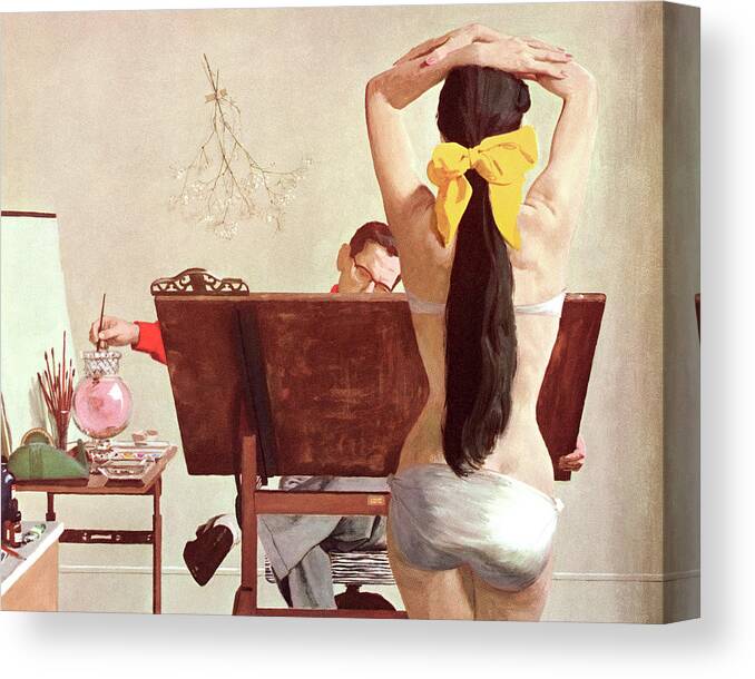 Adult Canvas Print featuring the drawing Artist and Model by CSA Images