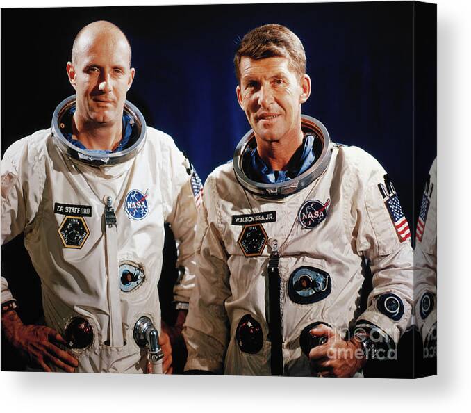 People Canvas Print featuring the photograph Astronauts Tom Stafford And Walter by Bettmann