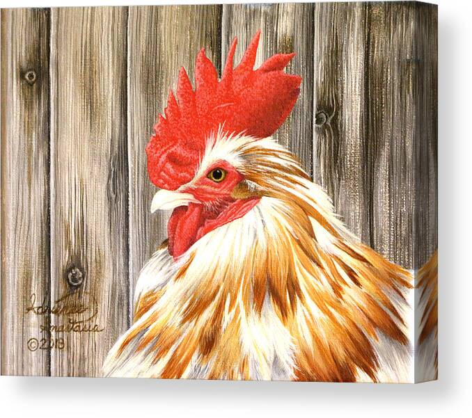Rooster Canvas Print featuring the painting Attitude by Adrienne Dye