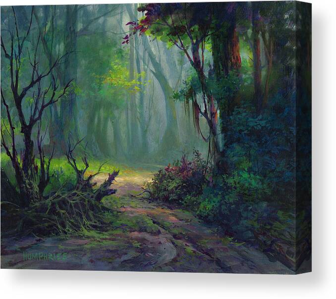 Michael Humphries Canvas Print featuring the painting Back Trail by Michael Humphries