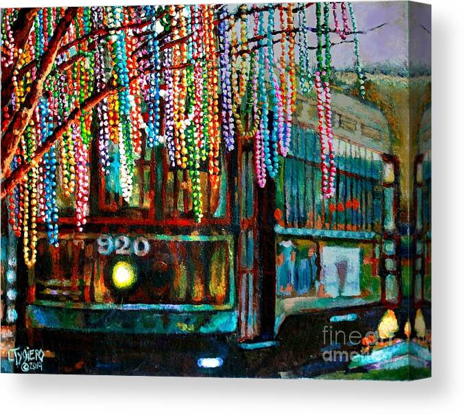New Orleans Canvas Print featuring the painting Beaded Ride by Lisa Tygier Diamond