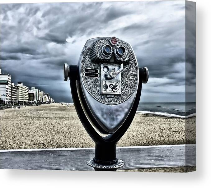 Outdoors Canvas Print featuring the photograph Big Eyes At Virginia Beach by L. Toshio Kishiyama