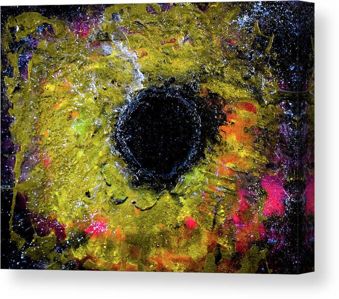 Sun Canvas Print featuring the mixed media Black Hole Sun by Patsy Evans - Alchemist Artist
