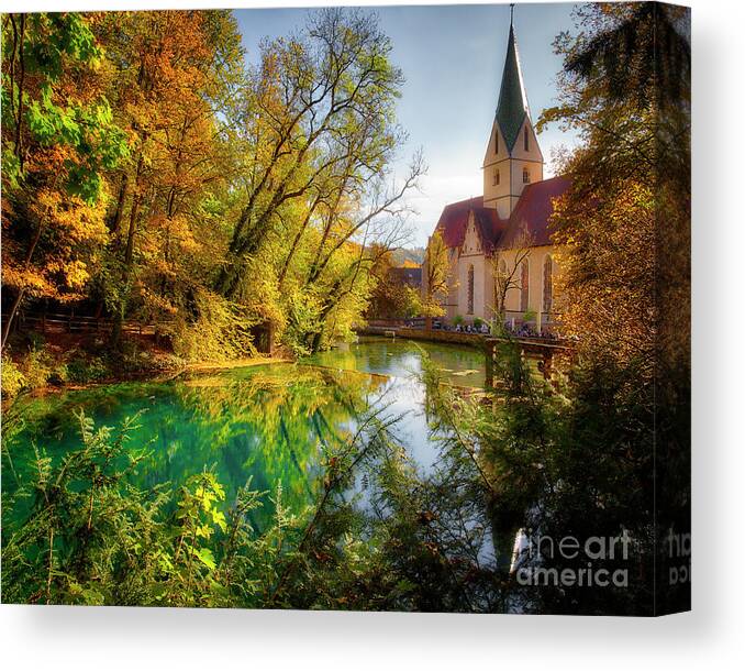 Nag005538g Canvas Print featuring the photograph Blautopf by Edmund Nagele FRPS