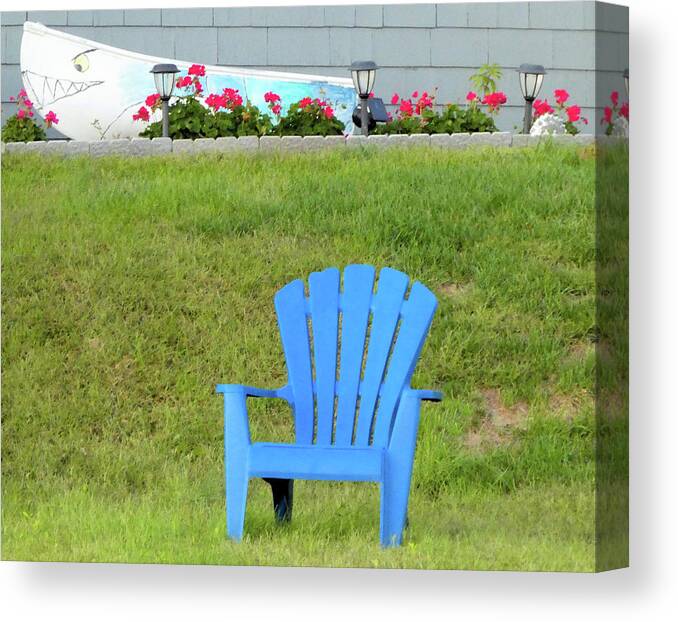 Chair Canvas Print featuring the photograph Blue Chair by Linda Henne
