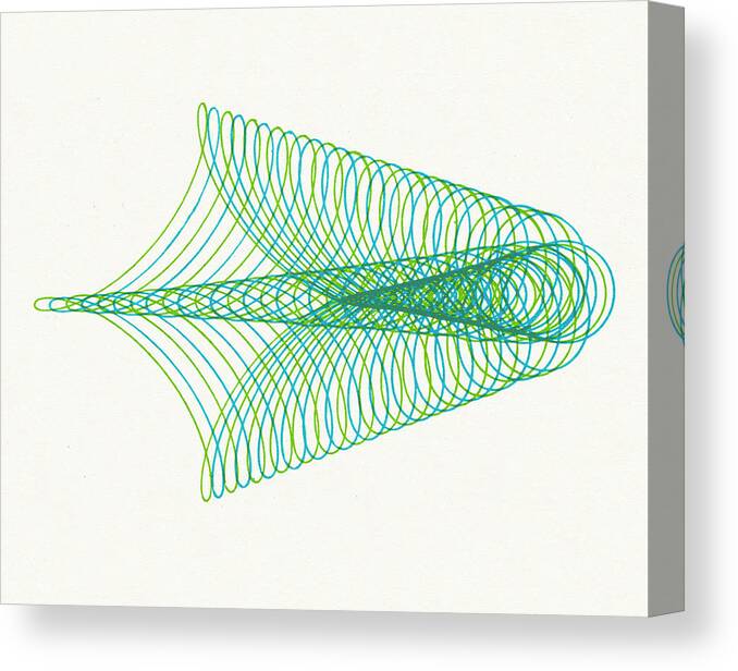 Accent Ornament Canvas Print featuring the drawing Blue Line Drawing by CSA Images