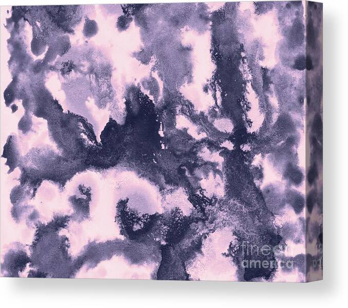 Watercolor Canvas Print featuring the painting Blush Pink and Purple Blue Abstract Painting #1 #ink #decor #art by Anitas and Bellas Art