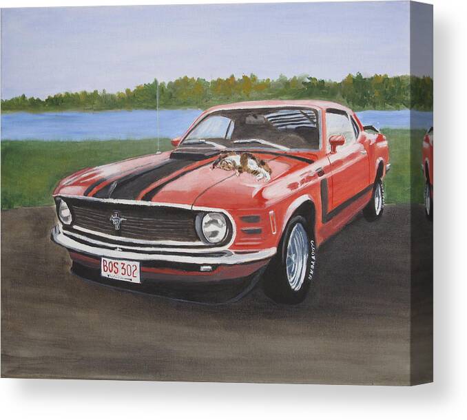 Boss 302 Canvas Print featuring the painting Boss Kitty by Kathie Camara