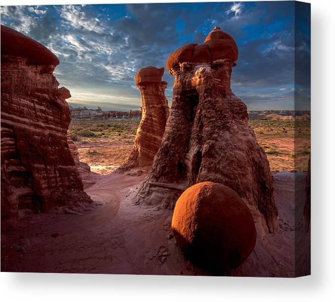 Blue Canyon Canvas Print featuring the photograph Bowling Hoodoos by Mark Freitag