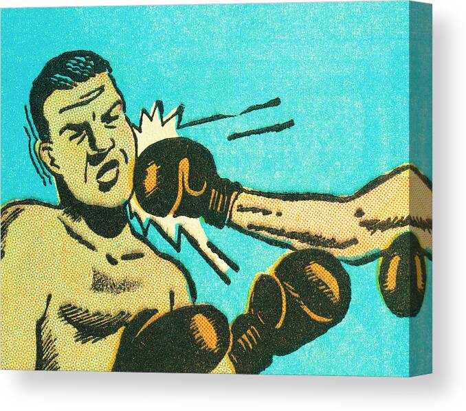 Action Canvas Print featuring the drawing Boxing by CSA Images