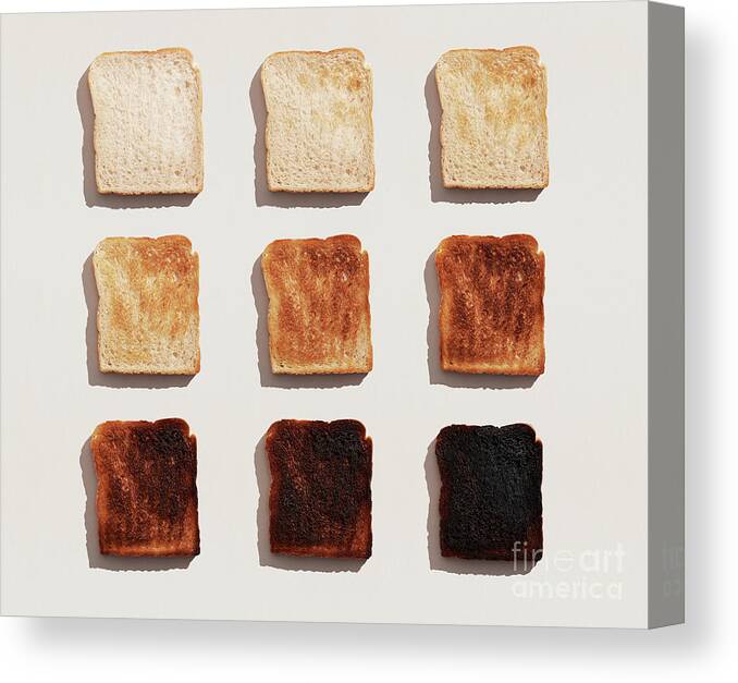 Breakfast Canvas Print featuring the photograph Bread Toasted In Different Ways by Tara Moore