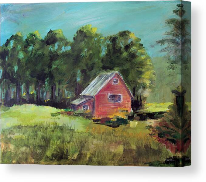 Vermont Canvas Print featuring the painting Buds Barn by Sue Schlabach
