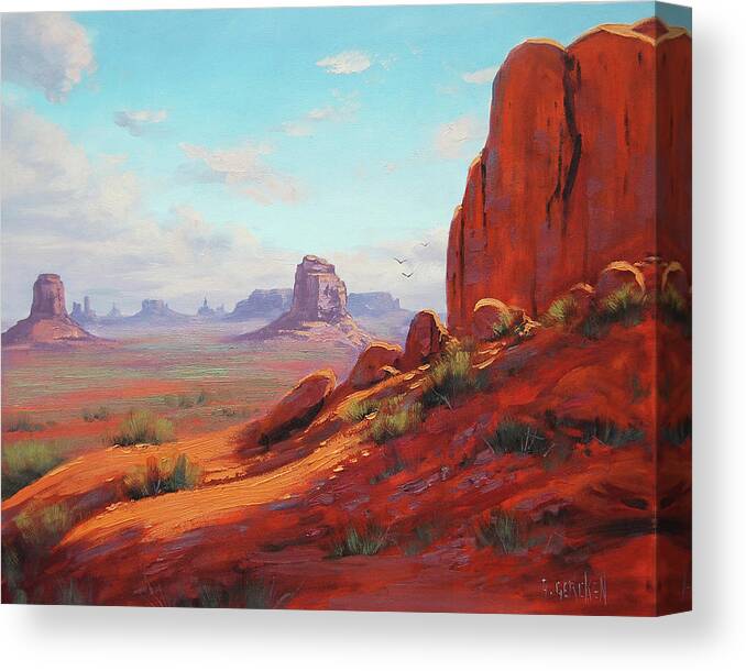 Canyonlands Canvas Print featuring the painting Canyonlands by Graham Gercken