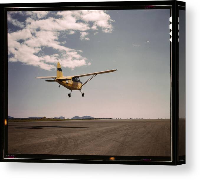 Cap Canvas Print featuring the painting CAP Plane Landing by Collier, John