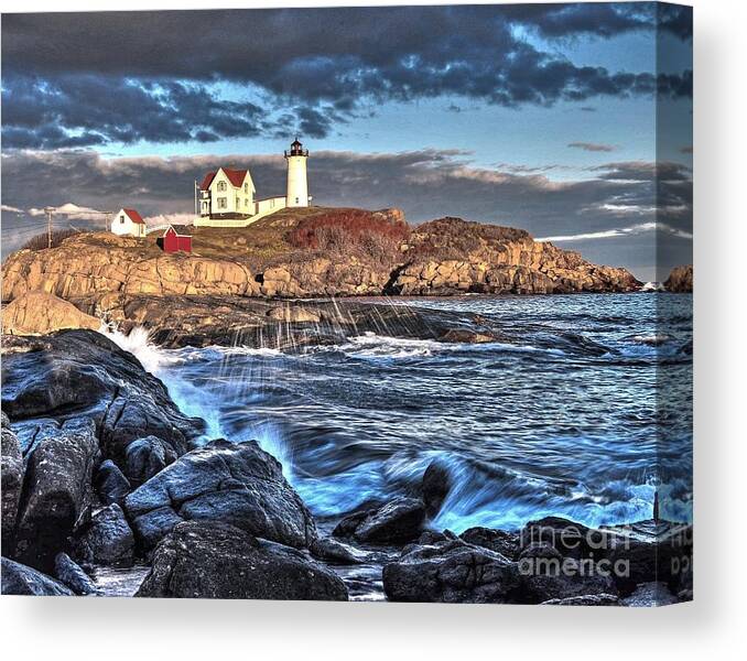 Cape Neddick Lighthouse Canvas Print featuring the photograph Cape Neddick by Steve Brown
