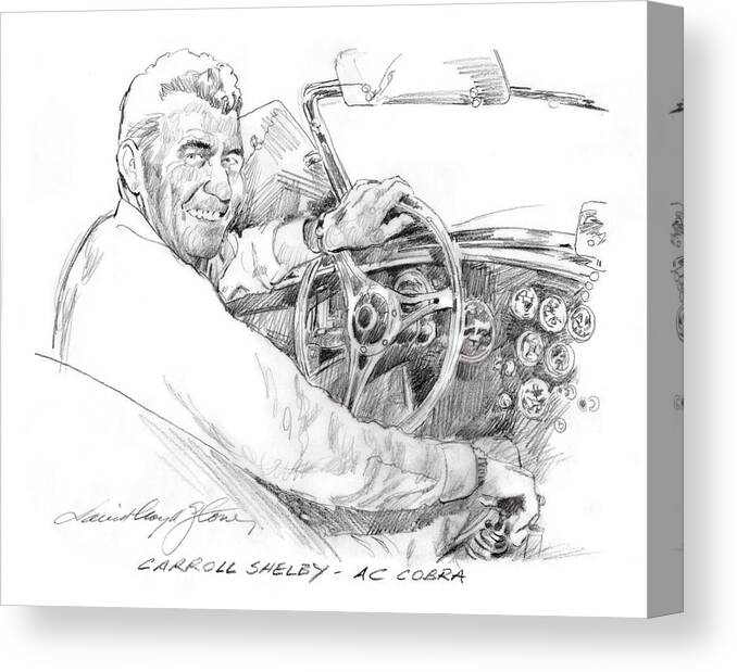Carrol Shelby Canvas Print featuring the painting Carroll Shelby, Ac Cobra by David Lloyd Glover