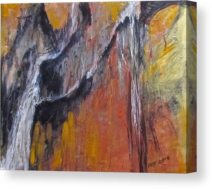 Metallic Canvas Print featuring the painting Cascades by Barbara O'Toole