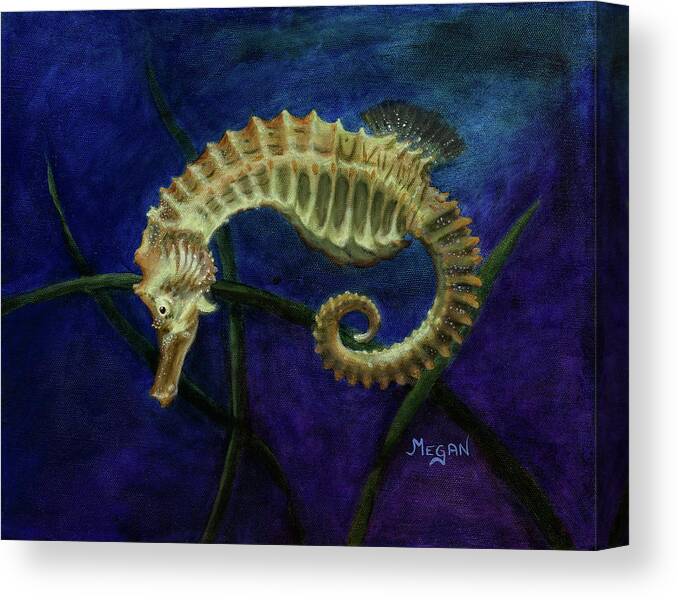 Seahorse Canvas Print featuring the painting Cedric by Megan Collins
