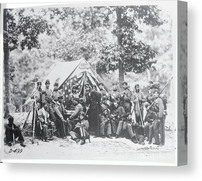 People Canvas Print featuring the photograph Civil War Engineers by Bettmann