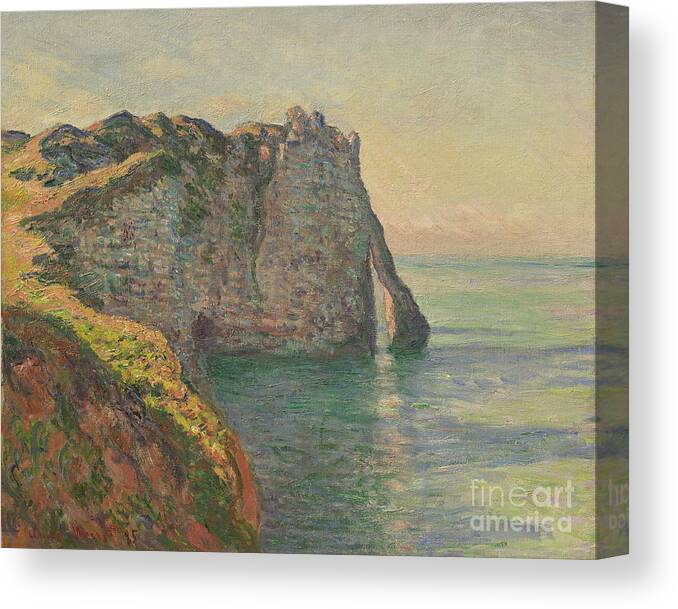 Oil Painting Canvas Print featuring the drawing Cliff And Porte Daval by Heritage Images