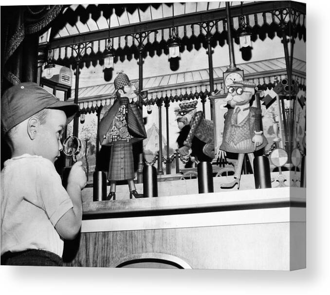 Magnifying Glass Canvas Print featuring the photograph Colin David Daniels, 3, Of Mays by New York Daily News Archive