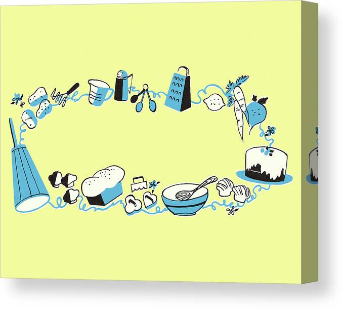 Bake Canvas Print featuring the drawing Cooking and Food by CSA Images