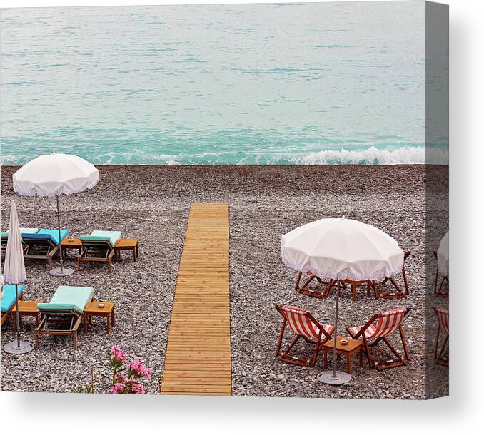 Nice France Photography Canvas Print featuring the photograph Cote d'Azur by Melanie Alexandra Price