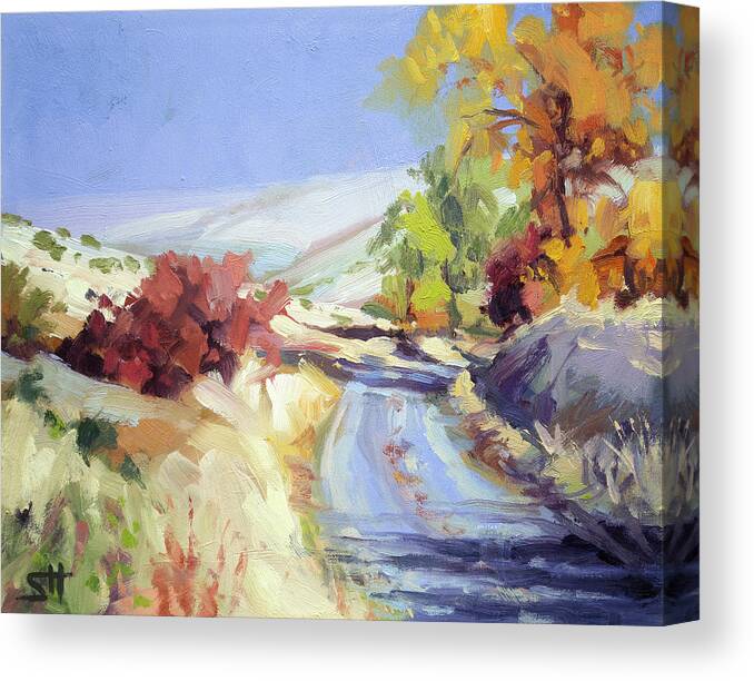 Country Canvas Print featuring the painting Country Blue Sky by Steve Henderson