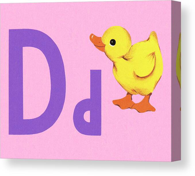 Alphabet Canvas Print featuring the drawing D as in Duck by CSA Images