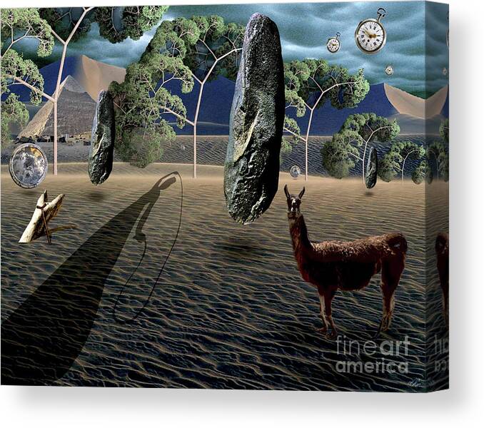 Dali Canvas Print featuring the digital art Dali's Llama by Kenneth Rougeau
