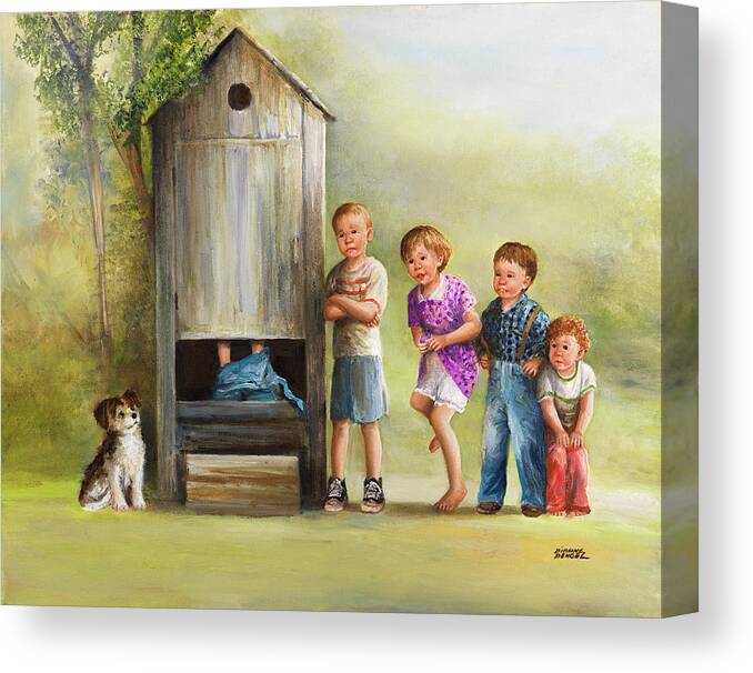 Outhouse Canvas Print featuring the painting Dd_059 by Dianne Dengel