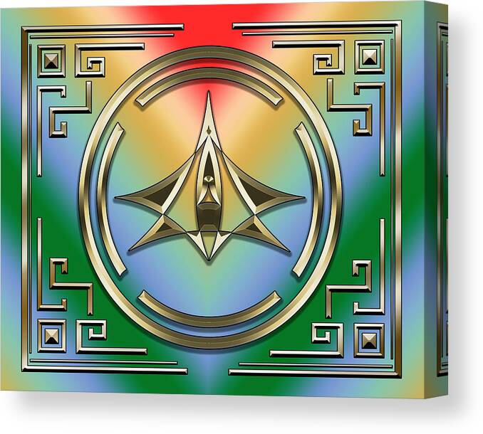 Deco 4 Canvas Print featuring the digital art Deco 4 Border 2 by Chuck Staley