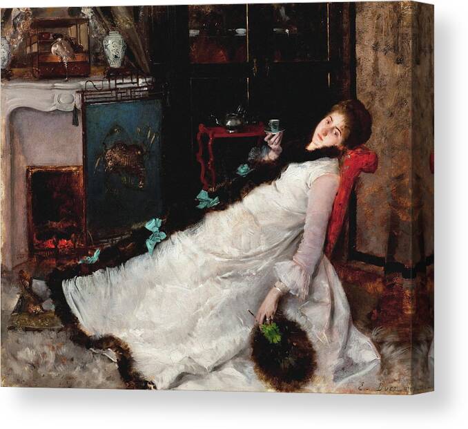 Rest Canvas Print featuring the painting Descanso 1891 by Ernest Ange Duez