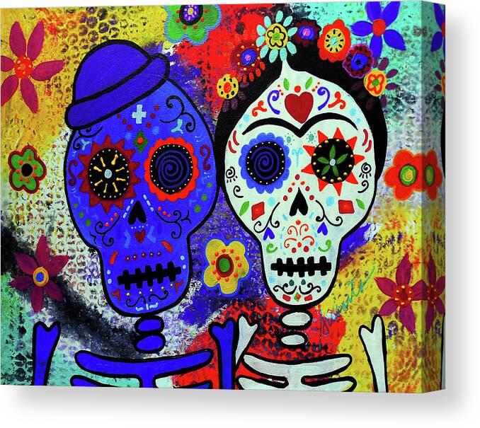 Diego & Frida Canvas Print featuring the painting Diego & Frida by Prisarts