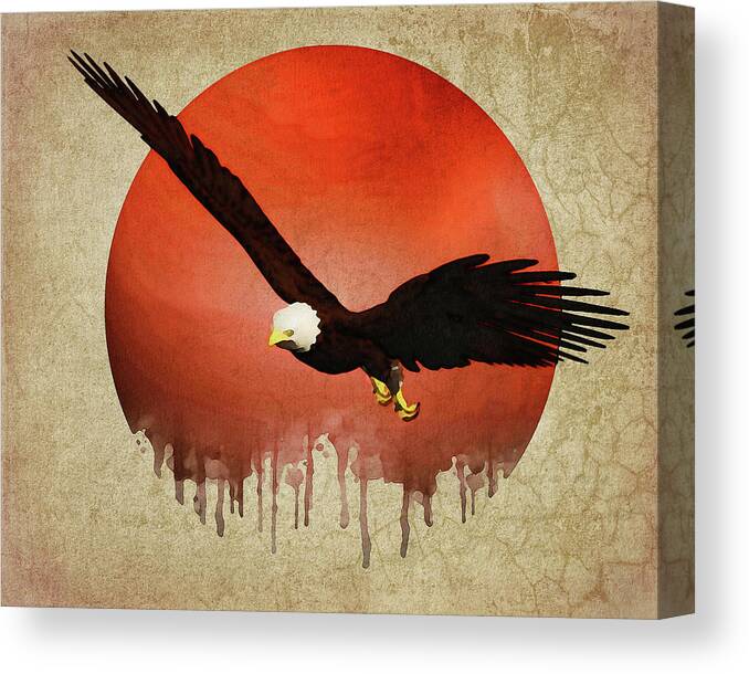 Eagle Canvas Print featuring the digital art Eagle Flying by Jan Keteleer