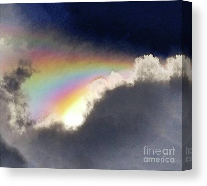 Rainbow Canvas Print featuring the photograph Eclipse Rainbow by Kathy Strauss