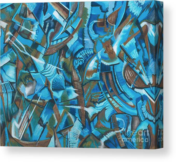 Abstract Canvas Print featuring the drawing Eighties Debris by Scott Brennan
