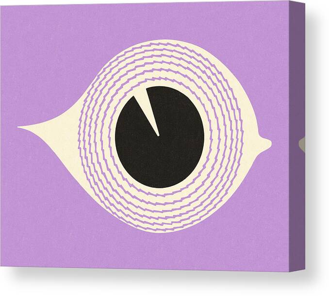 Abstract Canvas Print featuring the drawing Eye on a Purple Background by CSA Images