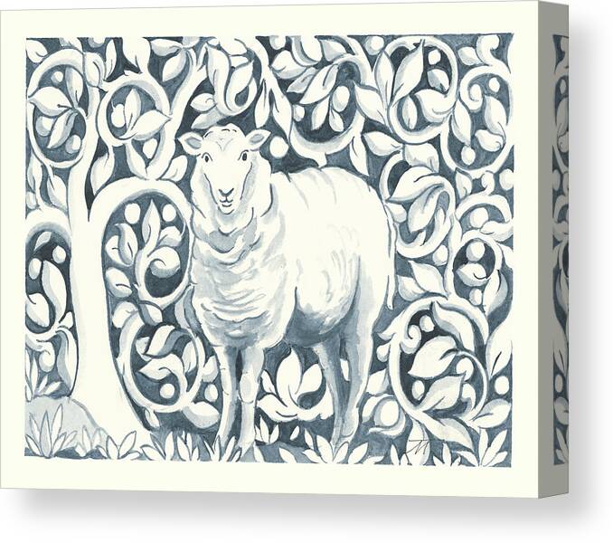 Animals Canvas Print featuring the painting Farm Life V V2 by Miranda Thomas