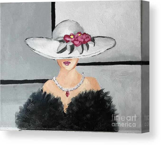 Original Art Work Canvas Print featuring the painting Femme Fatale #2/3 by Theresa Honeycheck