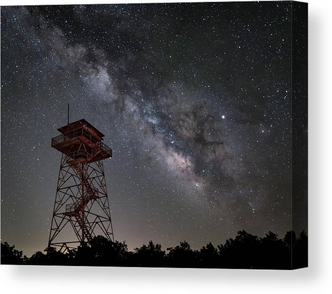 Milky Way Canvas Print featuring the photograph Fire Tower by James Barber